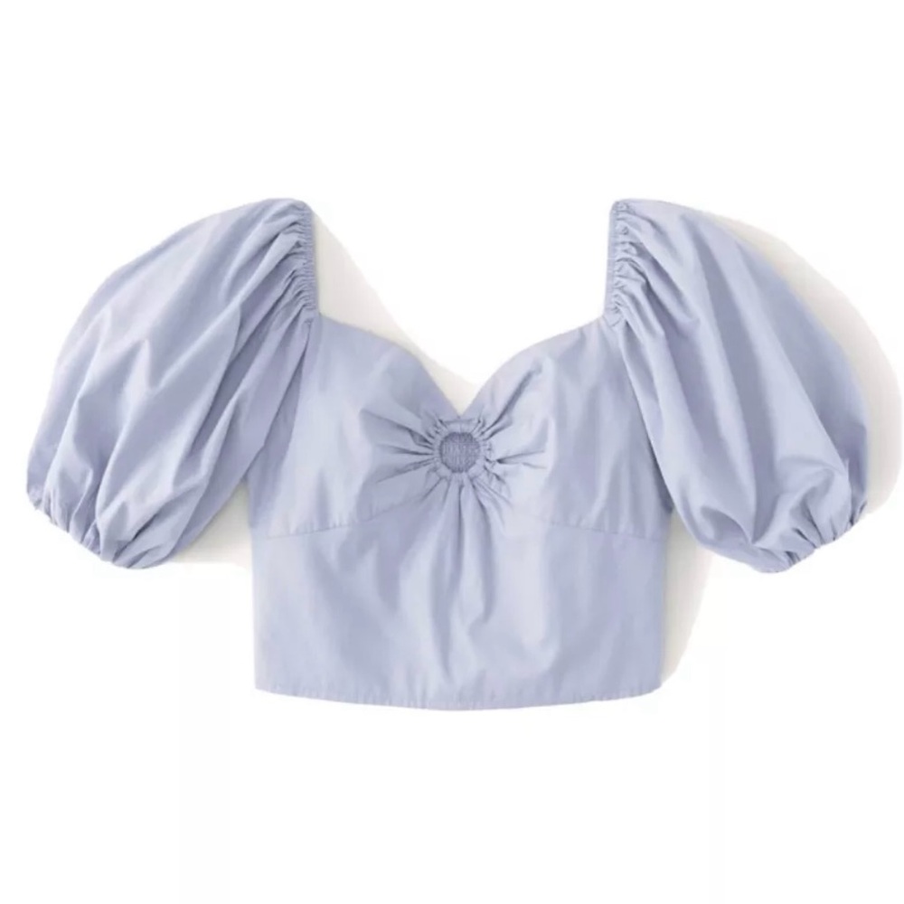 Abercrombie O ring Puff Sleeve Crop Top